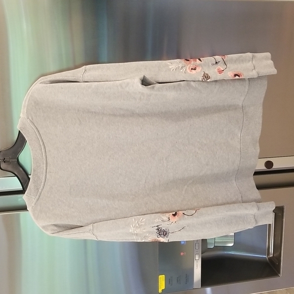 💕ALLSAINTS💕 Margot Floral Embroidered Cotton Jersey Sweatshirt ~ Oversized XS - Picture 7 of 14